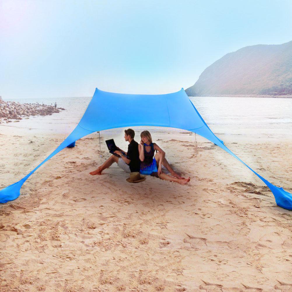 Cheap Goat Tents Family Beach Sunshade Lightweight Sun Shade Tent With Sandbag Anchors 4 Free Pegs UPF50+ UV Large Portable Canopy Drop shipping Tents 
